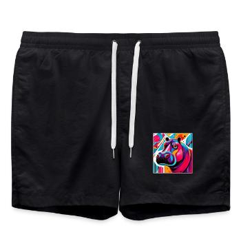 Hippopotame - Short de bain - noir - Devant - AI Model Male 185 light (185cm)