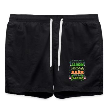 Travailler dans mon Jardin et Mes Plantes - Short de bain - noir - Devant - AI Model Male 185 light (185cm)