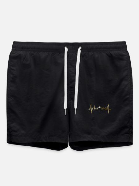 Amsterdam Skyline Netherlands Heartbeat Holland - Swim Trunks - black