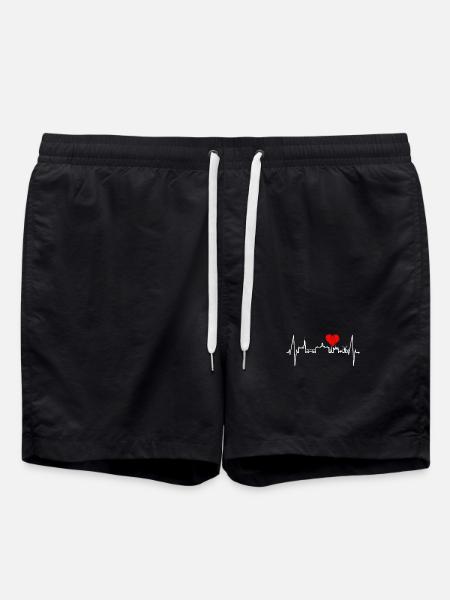 Amsterdam Skyline Netherlands Heartbeat Holland - Swim Trunks - black