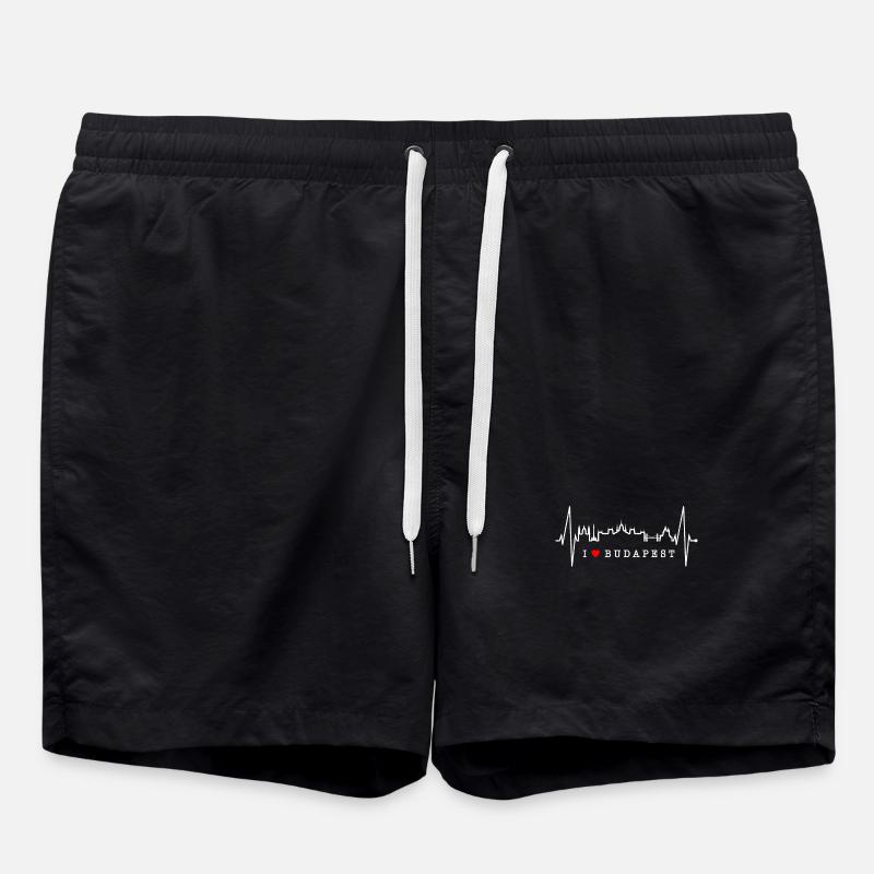 Skyline di Budapest Battito cardiaco Ungheria Cuore Budapester - Costume a pantaloncino - nero