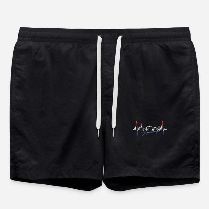 Amsterdam Skyline Pays-Bas Heartbeat Holland - Short de bain - noir