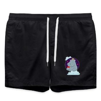 Nilpferd Poker Pokerkarten - Badeshorts - Schwarz - Vorne - AI Model Male 185 light (185cm)
