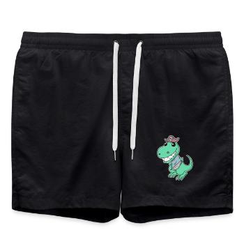 Dinosaur Pirate for Kids - Swim Trunks - black - Front - AI Model Male 185 light (185cm)