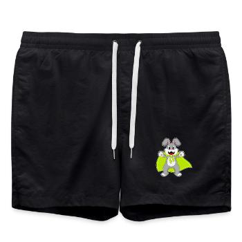 Hase Halloween Vampir - Badeshorts - Schwarz - Vorne - AI Model Male 185 light (185cm)