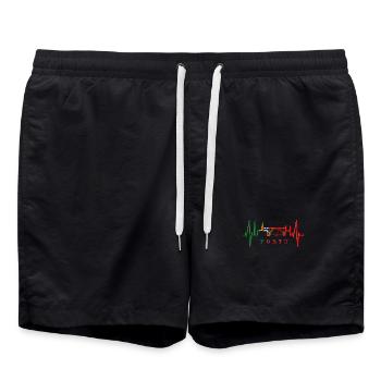 Porto Skyline Heartbeat Portugal Heart Love Porto - Short de bain - noir - Devant - AI Model Male 185 light (185cm)