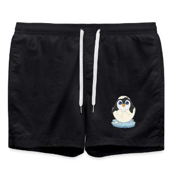 Baby Penguin Egg - Swim Trunks - black - Front - AI Model Male 185 light (185cm)