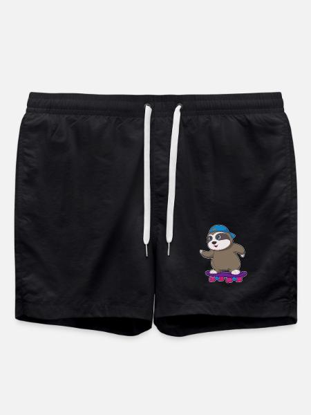 Faultier Skater Skateboard Sport - Badeshorts - Schwarz