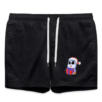 Baby Penguin Christmas - Swim Trunks - black - Front - AI Model Male 185 light (185cm)