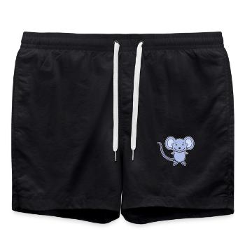 Mouse Cartoon - Swim Trunks - black - Front - AI Model Male 185 light (185cm)