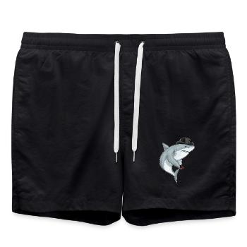 Shark Groom Wedding Ring Wedding - Swim Trunks - black - Front - AI Model Male 185 light (185cm)