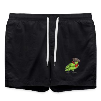 Perroquet Cowboy chapeau de Cowboy - Short de bain - noir - Devant - AI Model Male 185 light (185cm)