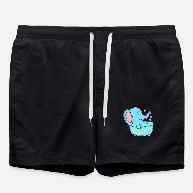 Bathtub Elephant - Swim Trunks - black