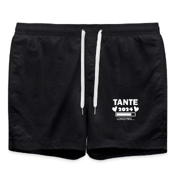 Tante 2024 - Tante werden - Tante Geschenk - Badeshorts - Schwarz - Vorne - AI Model Male 185 light (185cm)