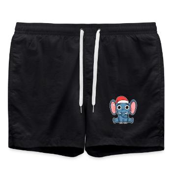 Elefant Weihnachten - Badeshorts - Schwarz - Vorne - AI Model Male 185 light (185cm)