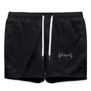 Freiburg im Breisgau Skyline Heartbeat Freiburger - Swim Trunks - black - Front - AI Model Male 185 light (185cm)