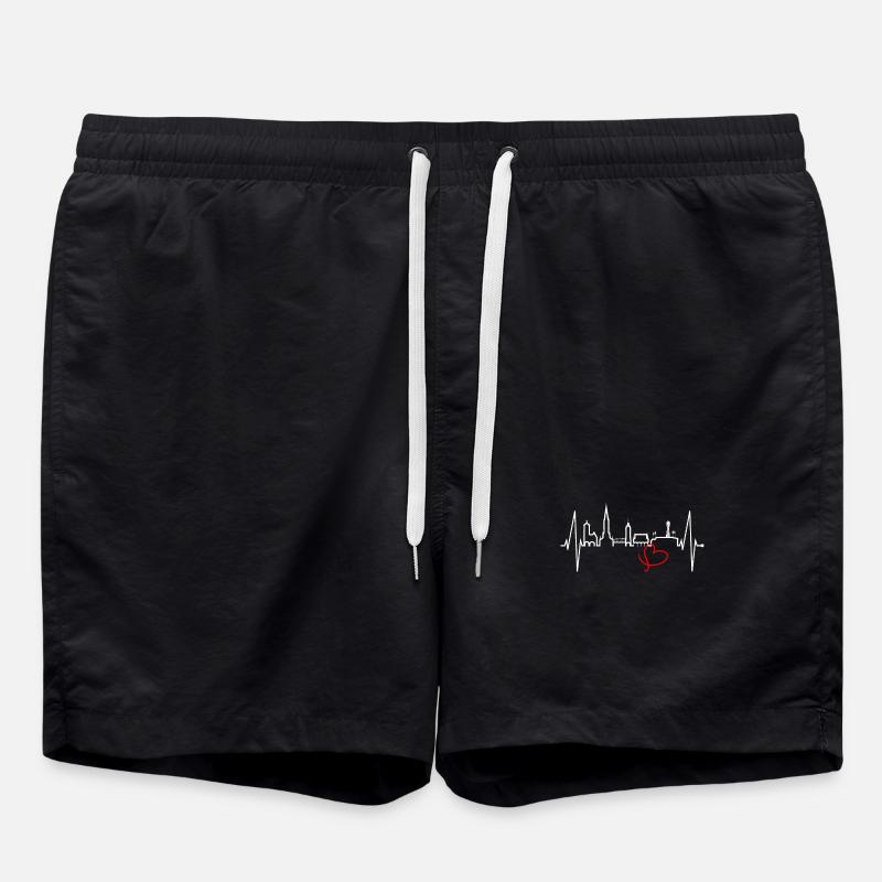 Fribourg-en-Brisgau Skyline Heartbeat Freiburger - Short de bain - noir