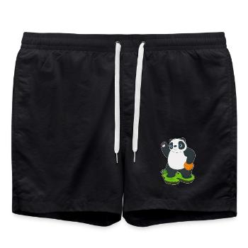 Panda Basketball Player Basketball - Swim Trunks - black - Front - AI Model Male 185 light (185cm)