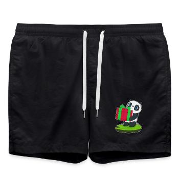 Panda Weihnachten Paket - Badeshorts - Schwarz - Vorne - AI Model Male 185 light (185cm)