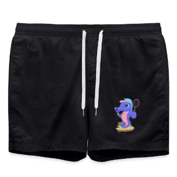 Seepferdchen Tennis Tennisschläger Sport - Badeshorts - Schwarz - Vorne - AI Model Male 185 light (185cm)