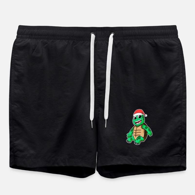 Turtle Christmas - Swim Trunks - black