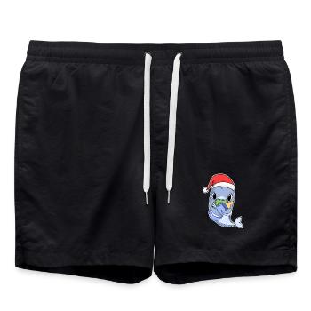 Shark Baby Christmas - Swim Trunks - black - Front - AI Model Male 185 light (185cm)
