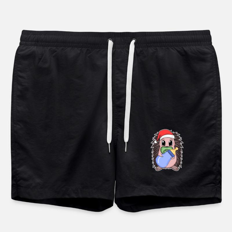 Hérisson bébé Noël - Short de bain - noir