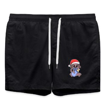 Dog Baby Christmas - Swim Trunks - black - Front - AI Model Male 185 light (185cm)