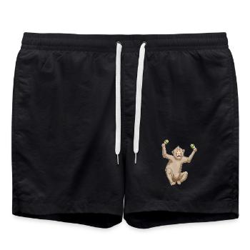 Monkey Musician Rattle Music - Swim Trunks - black - Front - AI Model Male 185 light (185cm)