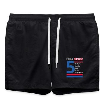 New York City Five Boroughs J'aime New York Bronx - Short de bain - noir - Devant - AI Model Male 185 light (185cm)