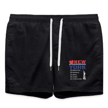 New York City Five Boroughs J'aime New York Bronx - Short de bain - noir - Devant - AI Model Male 185 light (185cm)