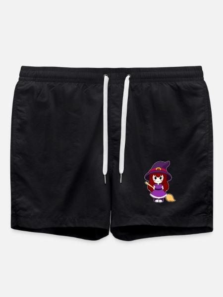 Mädchen Hexe Besen - Badeshorts - Schwarz