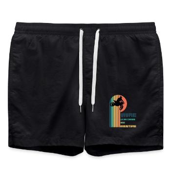 Vivre la Vie comme une Aventure - Moto Cross - Short de bain - noir - Devant - AI Model Male 185 light (185cm)