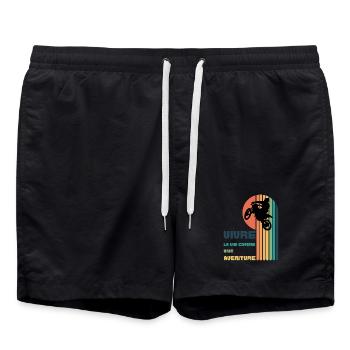 Vivre la Vie comme une Aventure - Moto Cross - Short de bain - noir - Devant - AI Model Male 185 light (185cm)