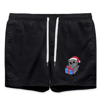 Cat Christmas - Swim Trunks - black - Front - AI Model Male 185 light (185cm)