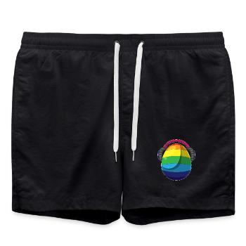 Oeuf de Pâques Musique arc-en-ciel de Pâques - Short de bain - noir - Devant - AI Model Male 185 light (185cm)