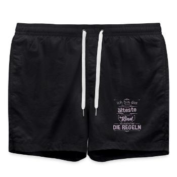 Ich bin das älteste Kind ich mache hier die Regeln - Badeshorts - Schwarz - Vorne - AI Model Male 185 light (185cm)