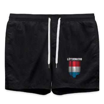 Drapeau du Luxembourg, fierté luxembourgeoise - Short de bain - noir - Devant - AI Model Male 185 light (185cm)