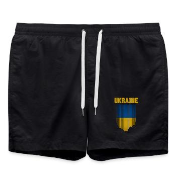 Ukrainian flag, Ukrainian pride - Swim Trunks - black - Front - AI Model Male 185 light (185cm)