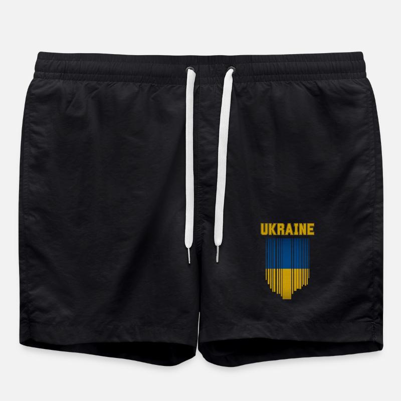 Drapeau ukrainien, fierté ukrainienne - Short de bain - noir