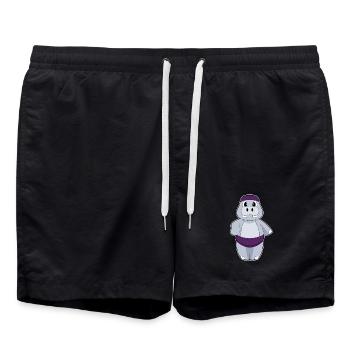 Nilpferd Schwimmen Badekappe Sommer - Badeshorts - Schwarz - Vorne - AI Model Male 185 light (185cm)