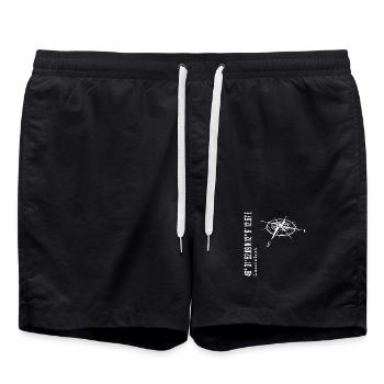 Koordinaten Landshut - Badeshorts - Schwarz - Vorne - AI Model Male 185 light (185cm)
