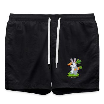 Carottes lapin - Short de bain - noir - Devant - AI Model Male 185 light (185cm)