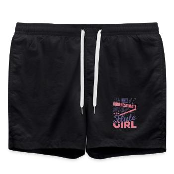 Never underestimate a flute girl - Swim Trunks - black - Front - AI Model Male 185 light (185cm)