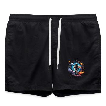Astronaut in Space Design - Swim Trunks - black - Front - AI Model Male 185 light (185cm)