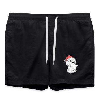 Chien maltais Animal Noël - Short de bain - noir - Devant - AI Model Male 185 light (185cm)