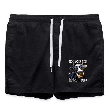 Pas ta mère Pas ton lait Végétalien Végétarien Végétarien - Short de bain - noir - Devant - AI Model Male 185 light (185cm)