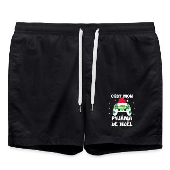 Pyjama de Noël Pour Gamer - Short de bain - noir - Devant - AI Model Male 185 light (185cm)