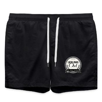 Lieblingsort St. Peter-Ording - Badeshorts - Schwarz - Vorne - AI Model Male 185 light (185cm)