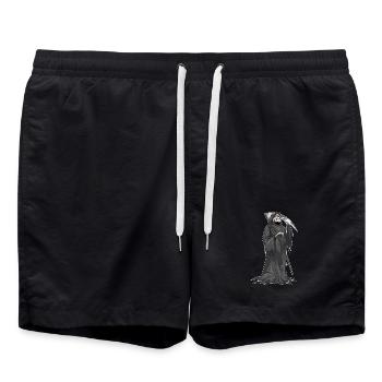 Grim Reaper Halloween Glasses - Swim Trunks - black - Front - AI Model Male 185 light (185cm)